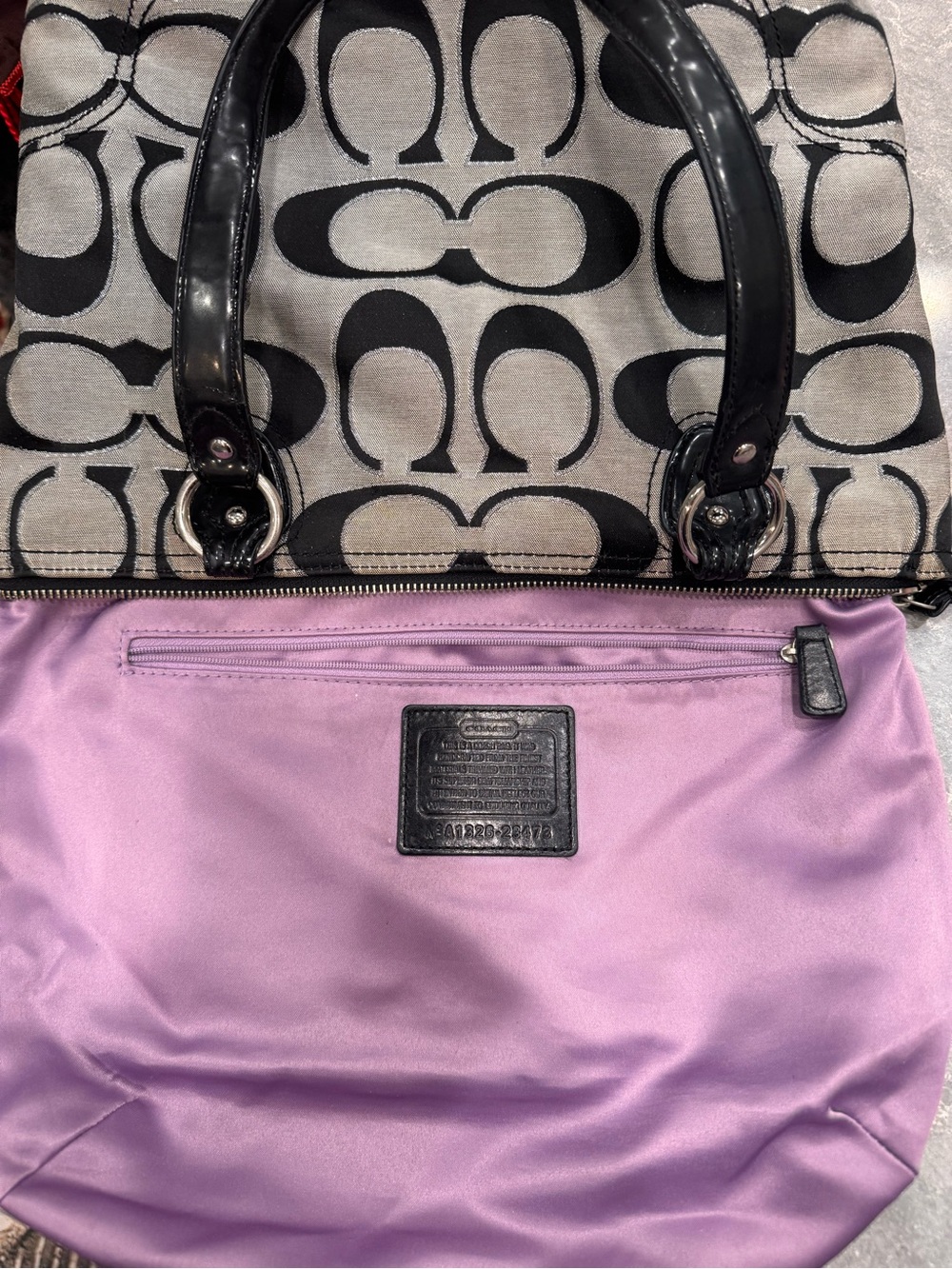 Coach Black and Gray Signature Tote Bag - Picture 8 of 10